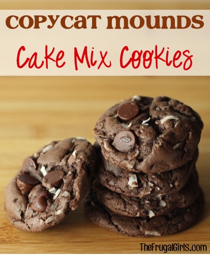 Copycat Mounds Cake Mix Cookies Recipe - from TheFrugalGirls.com