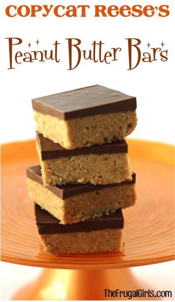 Copycat Reese's Peanut Butter Bars Recipe from TheFrugalGirls.com