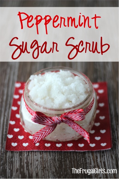 Peppermint Sugar Scrub Recipe at TheFrugalGirls.com
