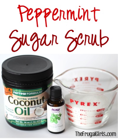 Peppermint Sugar Scrub Recipe from TheFrugalGirls.com