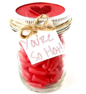 Red Hots Valentine's Candy Gift in a Jar