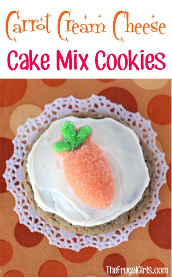 Carrot Cream Cheese Cake Mix Cookie Recipe from TheFrugalGirls.com