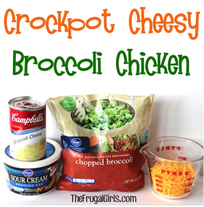 Crockpot Cheesy Broccoli Chicken Recipe at TheFrugalGirls.com