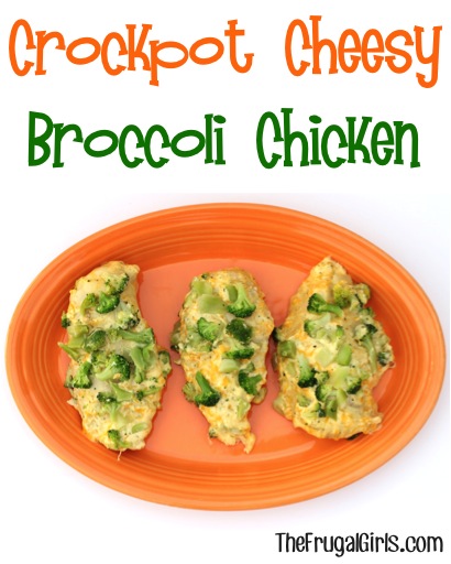 Crockpot Broccoli Chicken Recipe {5 Ingredients} from TheFrugalGirls.com