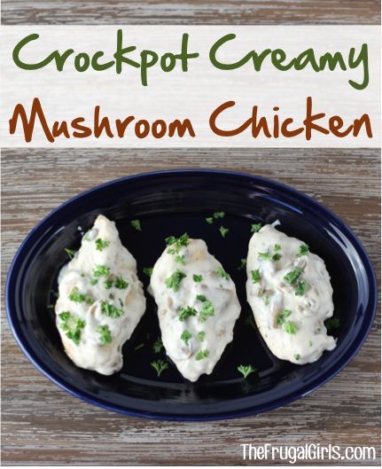 Crockpot Creamy Mushroom Chicken Recipe from TheFrugalGirls.com