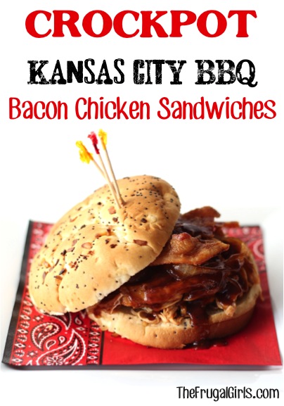 Crockpot Kansas City BBQ Chicken Sandwiches Recipe from TheFrugalGirls.com