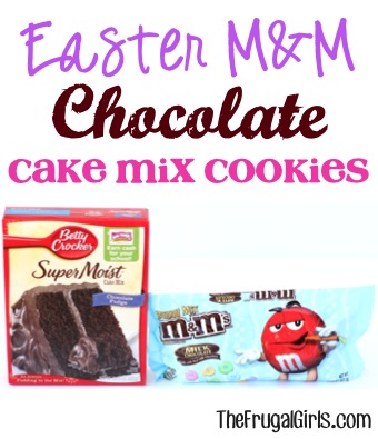 Easter M&M Cake Mix Cookie Recipe from TheFrugalGirls.com