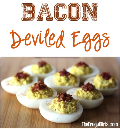 Easy Bacon Deviled Eggs from TheFrugalGirls.com