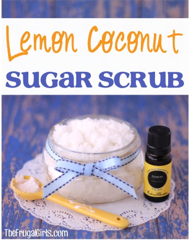 DIY Lemon Coconut Sugar Scrub Tutorial from TheFrugalGirls.com