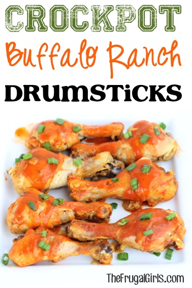 Crockpot Buffalo Ranch Chicken Drumsticks Recipe from TheFrugalGirls.com