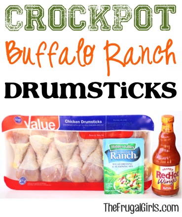 Crockpot Buffalo Ranch Chicken Drumsticks Recipe - from TheFrugalGirls.com