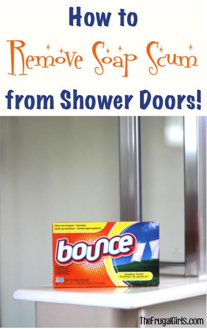 How to Remove Soap Scum from Shower Doors at TheFrugalGirls.com