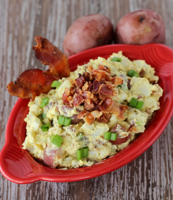Bacon Lovers Red Potato Salad Recipe The Ultimate Loaded Side The Frugal Girls 