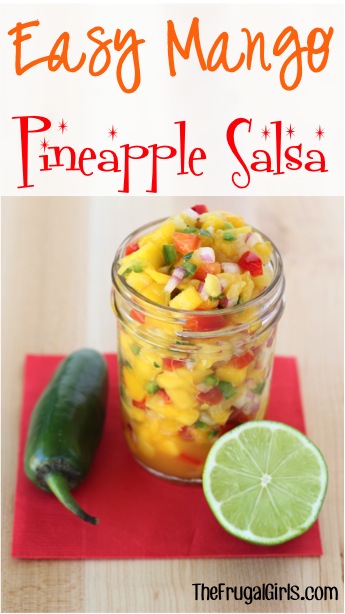 Easy Mango Pineapple Salsa Recipe at TheFrugalGirls.com