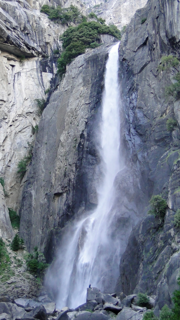 Lower Yosemite Fall at Sunset from TheFrugalGirls.com