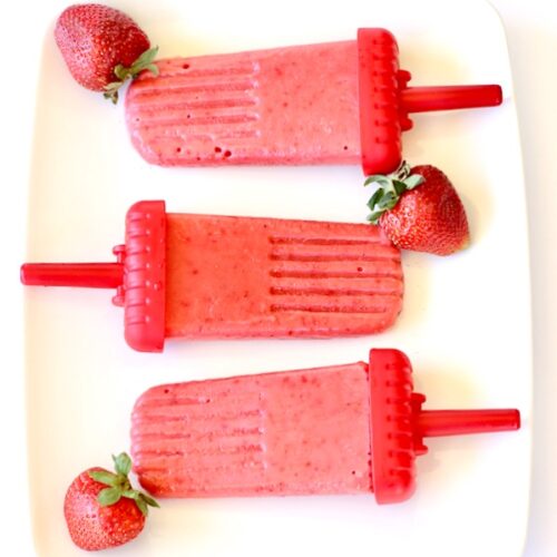Strawberry Frozen Yogurt Popsicles Recipe