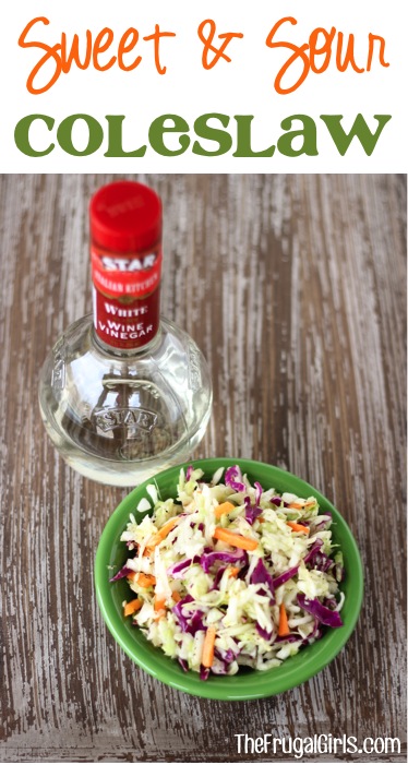Sweet and Sour Coleslaw Recipe from TheFrugalGirls.com