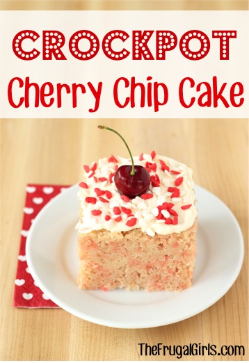 Crockpot Cherry Chip Cake Recipe at TheFrugalGirls.com