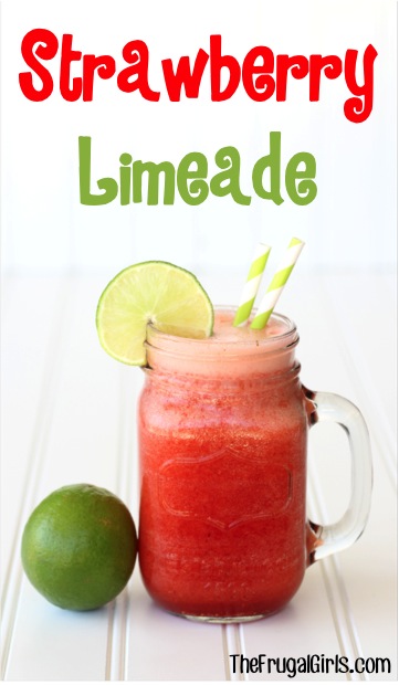 Strawberry Limeade Recipe at TheFrugalGirls.com