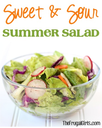 Sweet and Sour Summer Salad Recipe at TheFrugalGirls.com