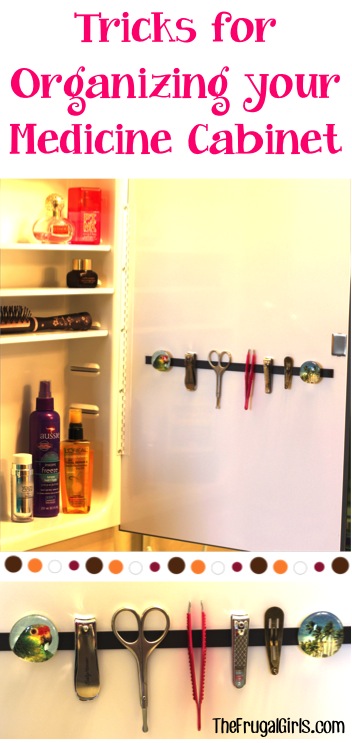 Easy Trick for Organizing your Medicine Cabinet from TheFrugalGirls.com