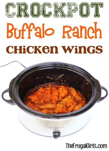 Crockpot Buffalo Ranch Chicken Wings Recipe from TheFrugalGirls.com