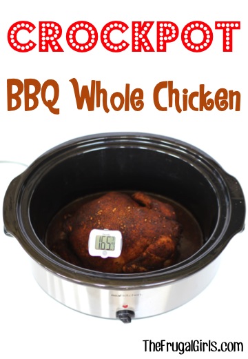 Crockpot Whole Barbecue Chicken Recipe from TheFrugalGirls.com
