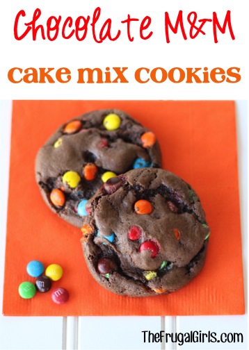Chocolate M&M Cookies Recipe! {Just 4 Ingredients} - The Frugal Girls