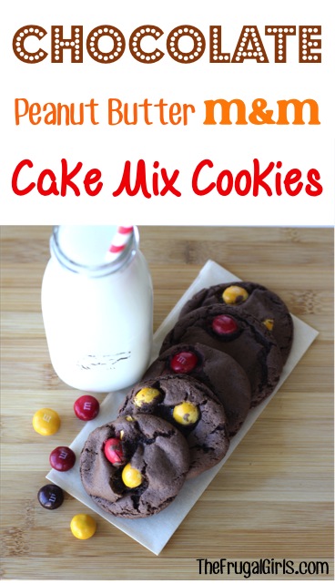 Chocolate Peanut Butter M&M Cake Mix Cookie Recipe from TheFrugalGirls.comjpg
