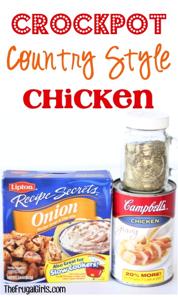Crockpot Country Style Chicken Recipe - at TheFrugalGirls.com