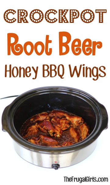 Crockpot Root Beer Barbecue Chicken Wings Recipe from TheFrugalGirls.com