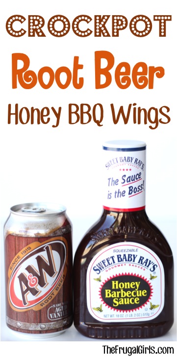 Crockpot Root Beer Honey Barbecue Chicken Wings Recipe from TheFrugalGirls.com
