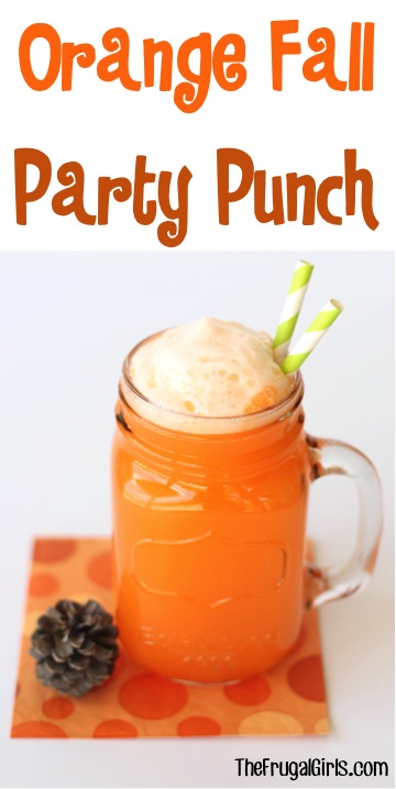 Orange Fall Party Punch Recipe! {3 Ingredients} - The Frugal Girls