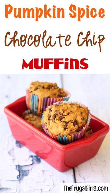 Pumpkin Chocolate Chip Muffin Recipe at TheFrugalGirls.com