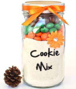 Pumpkin Spice M&M Cookie Mix in a Jar