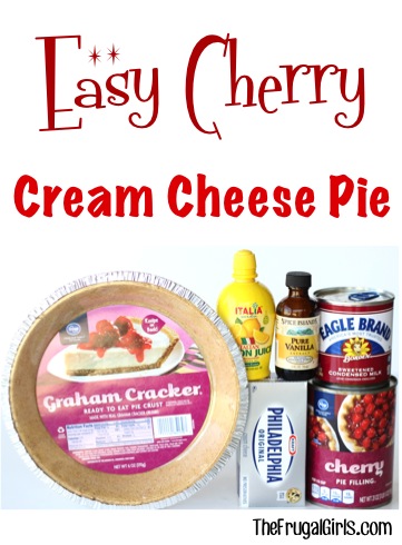 No-Bake Cherry Cream Cheese Pie Recipe - at TheFrugalGirls.com