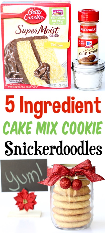 Snickerdoodle Cookie Recipe Easy Soft 5 Ingredient Cake Mix Snickerdoodles Cookies