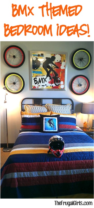 BMX Themed Bedroom Decor Ideas + more at TheFrugalGirls.com