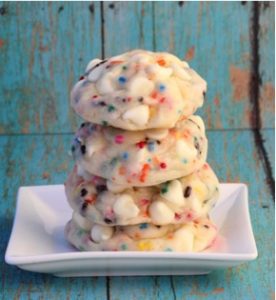 Birthday Cake Mix Cookies! {Just 5 Ingredients!} at TheFrugalGirls.com