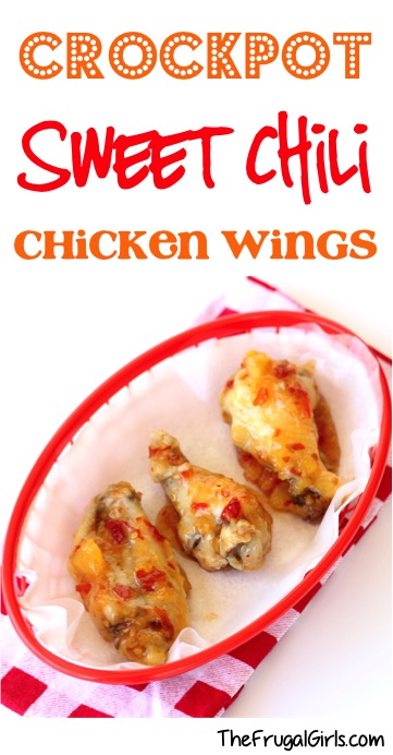 Crockpot Sweet Chili Chicken Wings Recipe - from TheFrugalGirls.com