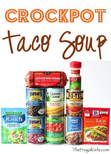 Easy Crock Pot Taco Soup Recipe at TheFrugalGirls.com