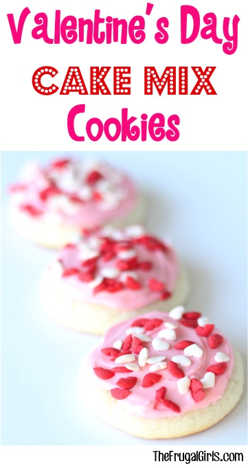 Valentine's Day Cake Mix Cookies Recipe from TheFrugalGirls.com