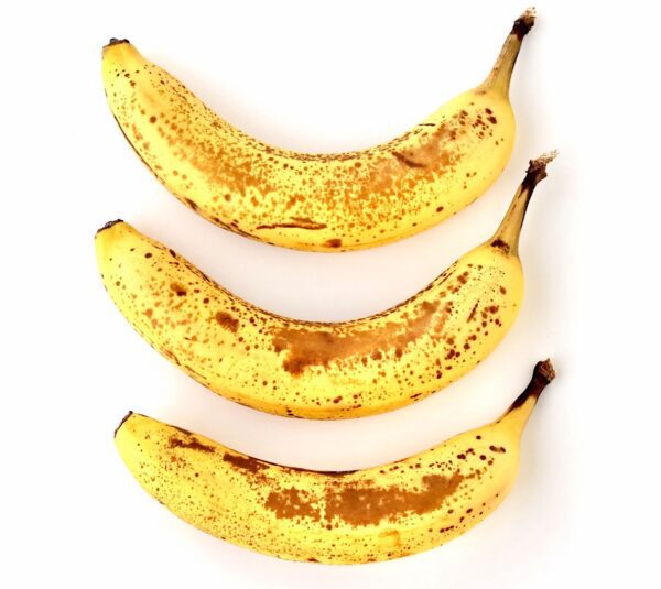 Bananas with brown spots.