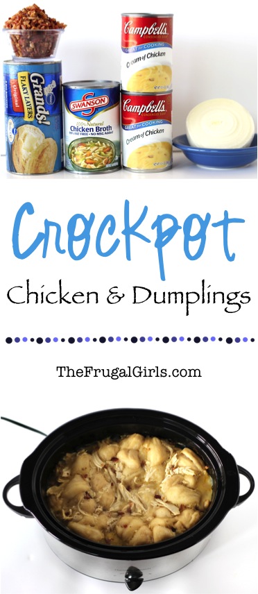 Crock Pot Chicken and Dumplings - at TheFrugalGirls.com