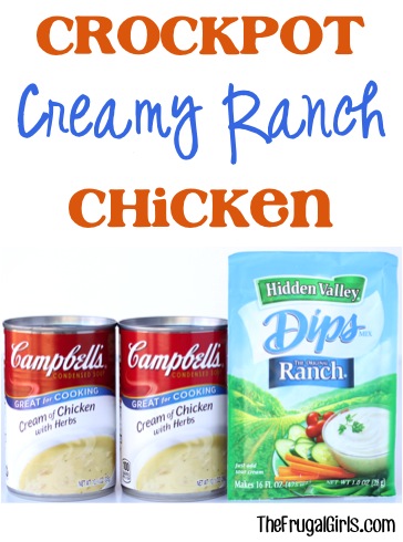 Crockpot Creamy Ranch Chicken Recipe at TheFrugalGirls.com