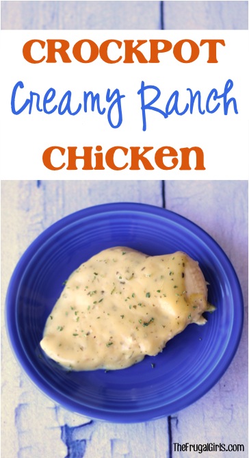 Crockpot Creamy Ranch Chicken Recipe from TheFrugalGirls.com