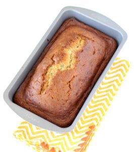 Banana Bread in a loaf pan.