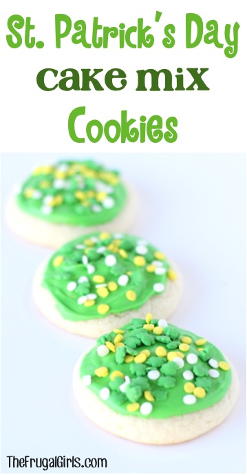 St Patricks Day Cake Mix Cookies Recipe from TheFrugalGirls.com