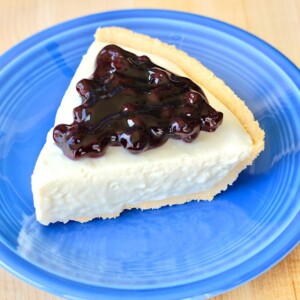 Slice of Blueberry Cream Cheese Pie.