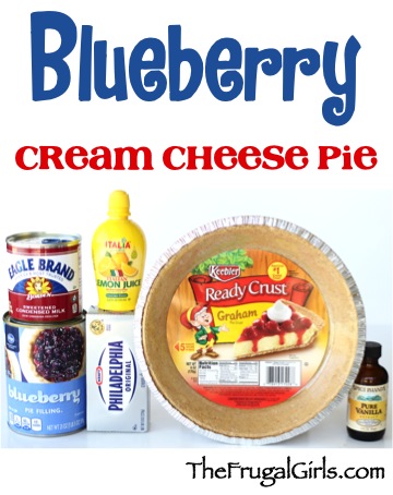 Blueberry Cream Cheese Pie Recipe at TheFrugalGirls.com